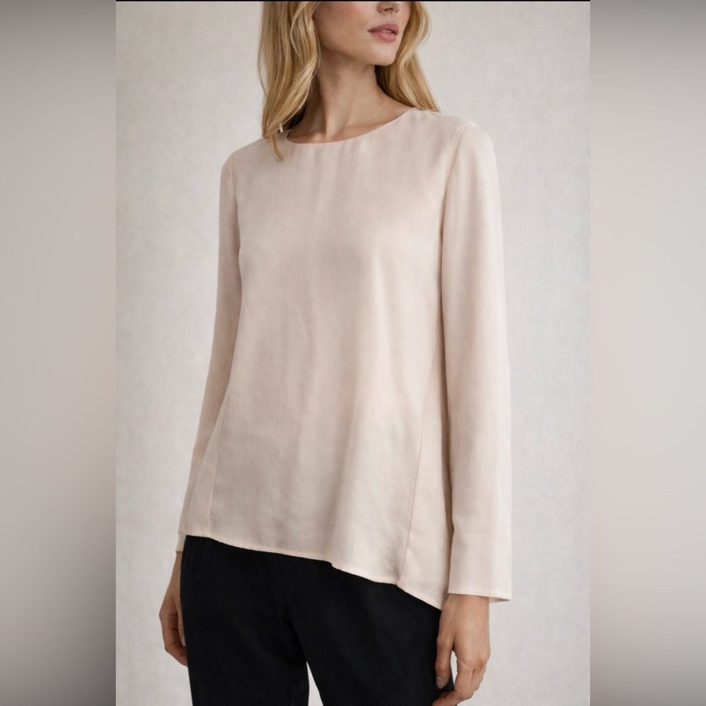 Pale pink silk top with panels